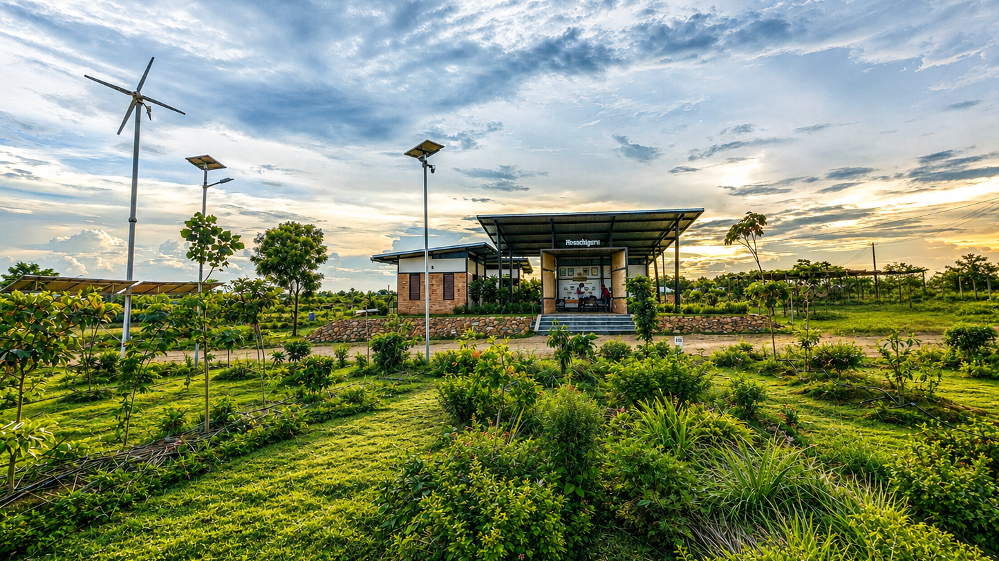 Samruddhi farmland wide shot — agroforest canopy