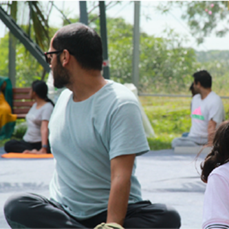 Yoga day — guided session on the farm
