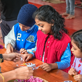 Children's Day — planting trees with family